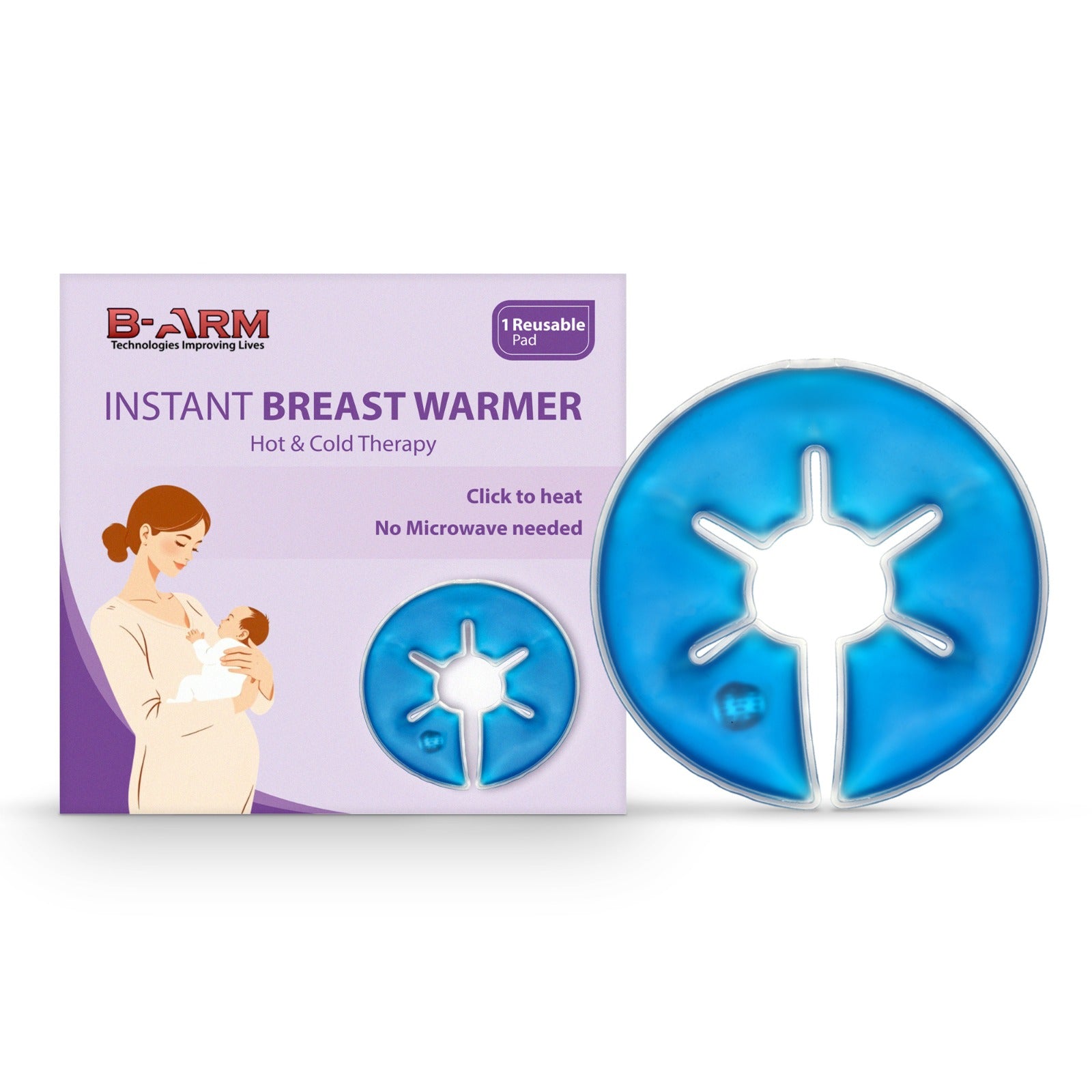 B-Arm Instant Heat Reusable Breast Pad, Cold Therapy pad